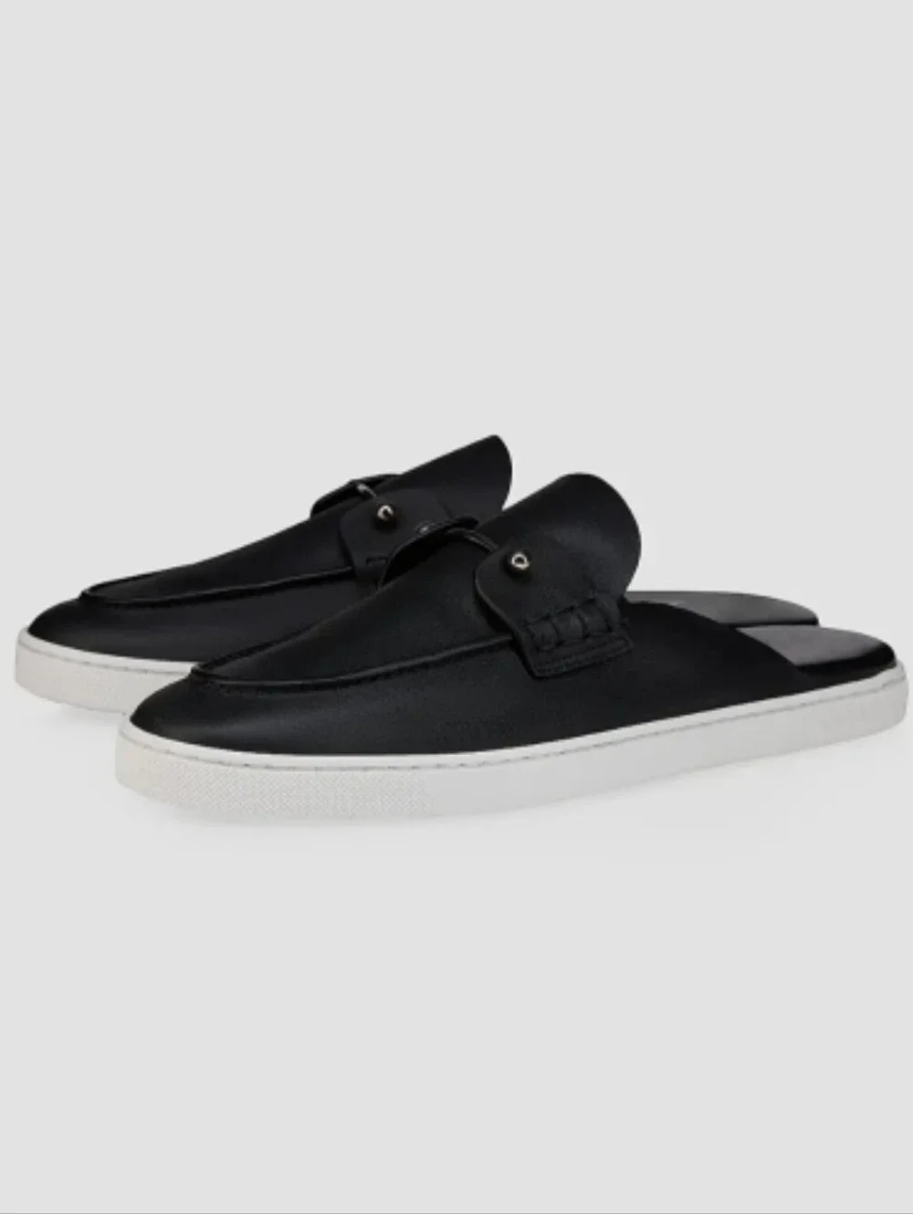 Louboutin Chamme Black Leather Slides – Men’s